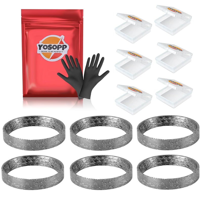 YOSOPP Cone Exhaust Gasket for Harley, Made of Graphite & Steel Mesh - Fits 1984-later Most Harley Davidson Bikes: Touring, Sportster, Dyna, Softail, 6pcs - Image 1
